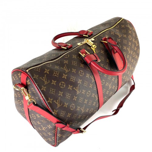LOUİS VUİTTON KEEPALL BANDOULİER VALİZ 55 CM RED