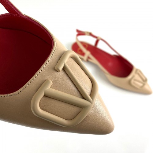 VALENTİNO GARAVANİ VLOGO FLAT SANDALS BEJ