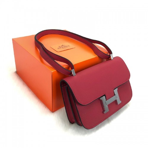HERMES COSTANCE RED 24 SILVER